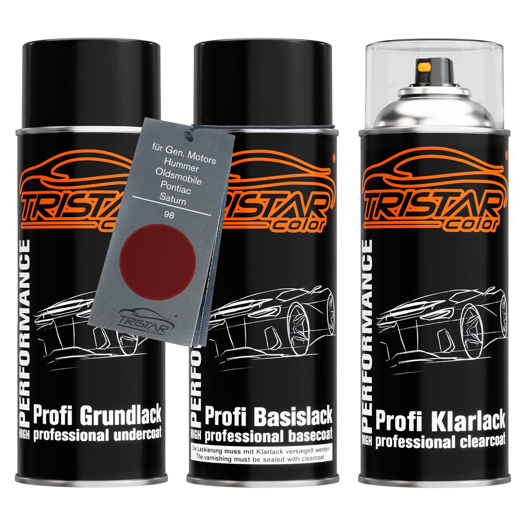 TRISTARcolor Autolack Spraydosen Set für Gen. Motors/Hummer/Oldsmobile/Pontiac/Saturn 98 Vermelho Cl