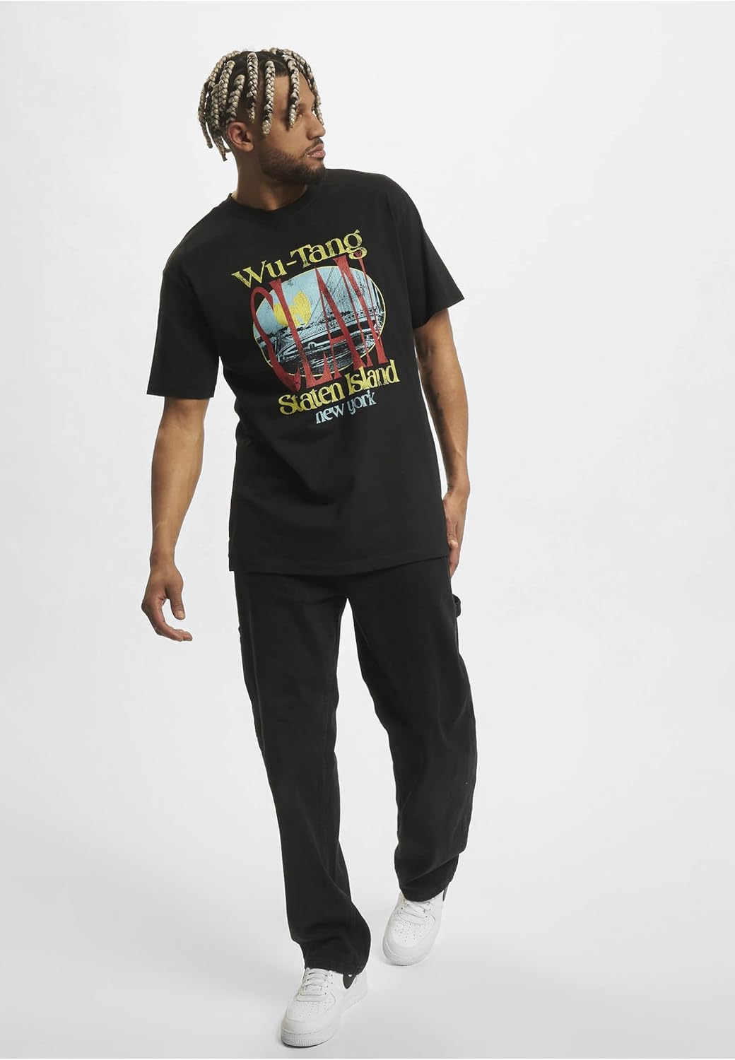 Mister Tee Upscale Herren T-Shirt Wu Tang Staten Island Oversize Tee, Print T-Shirt für Männer, Over
