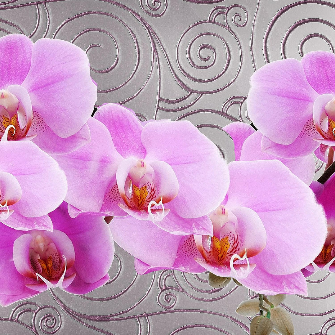 Runa Art Bild Modern Blumen Orchidee - Made in Germany - Wandbilder Abstrakt Violett Grau 4 Teilig 2