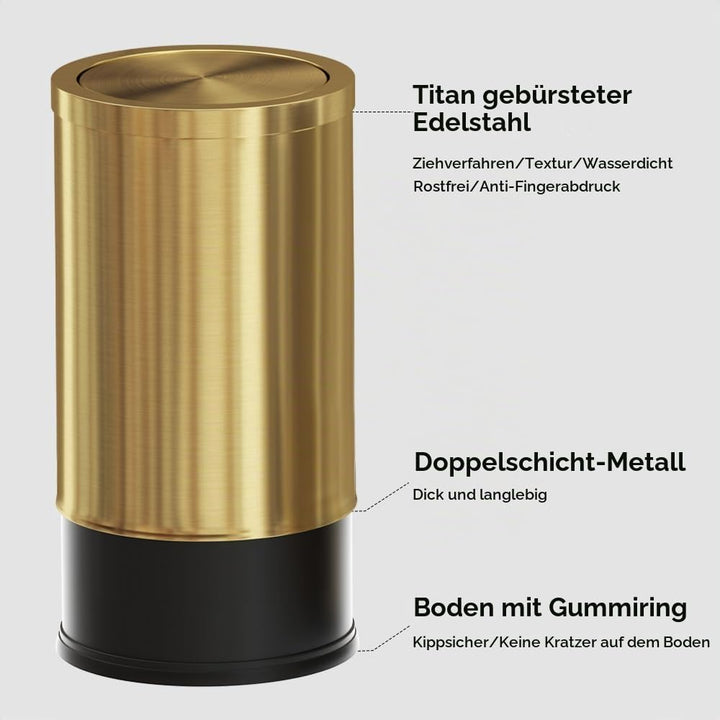 Der abfalleimer im goldenen bad,Die mülltonnen im doppelbad sind umgekippt，Die mülltonne der retro-b