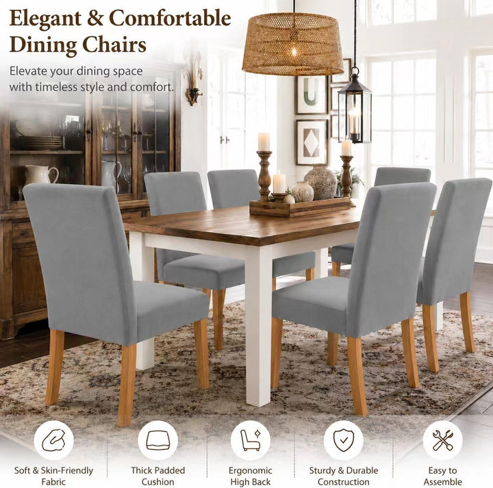 Morwealth 2er 4er 6er Set Stuhlhussen, Stuhlbezug für Esszimmer Waschbar Samt Stretch Stuhl hussen U