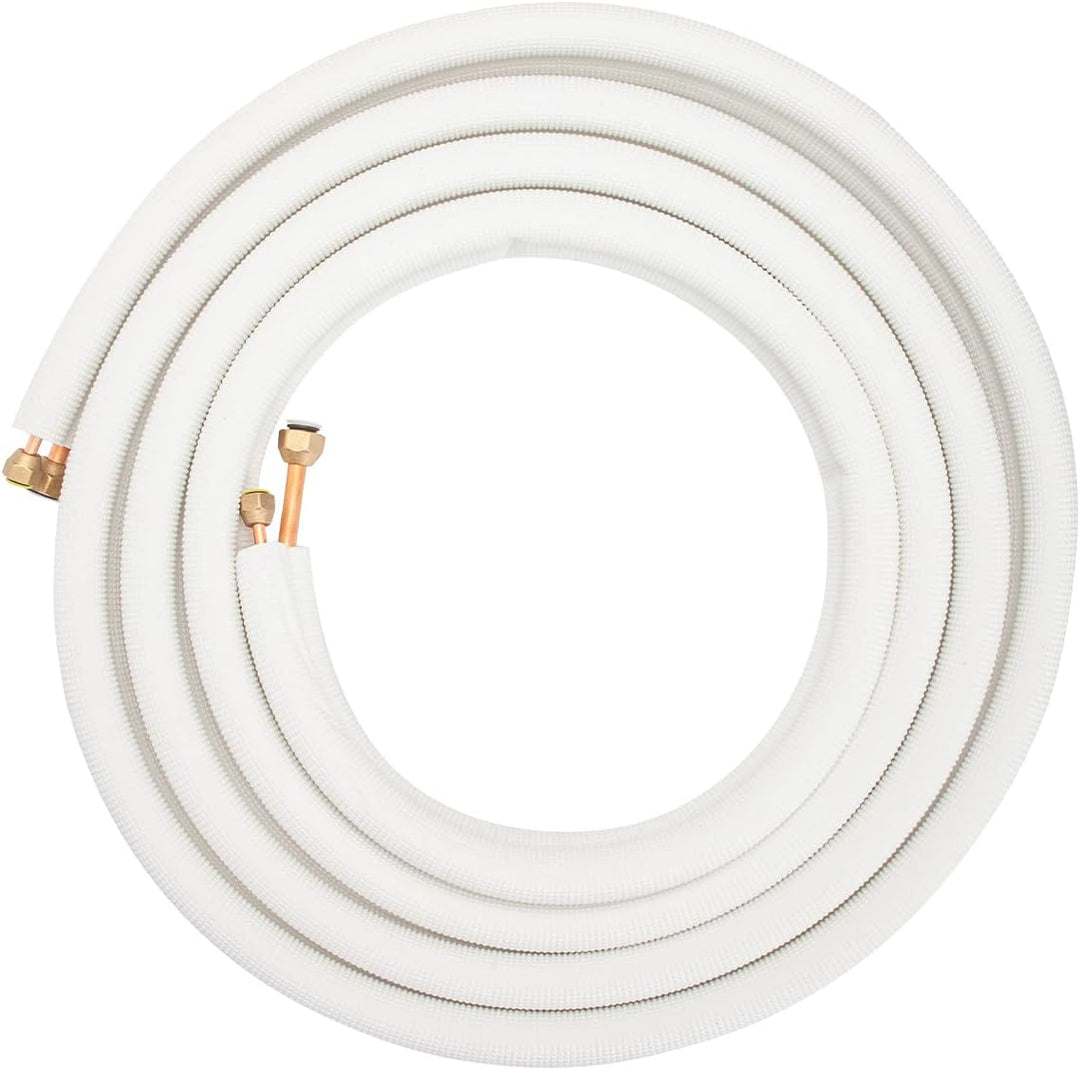 2x 5m 1/4"+3/8" Zoll Kupferleitungen Kältemittelleitungen Isoliert Kupferrohr für 9000/12000 BTU Mon