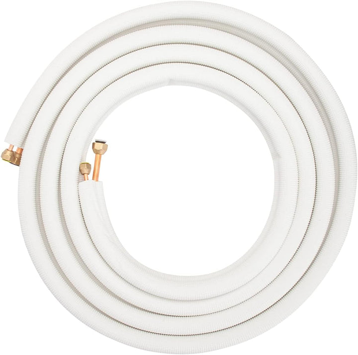 2x 5m 1/4"+3/8" Zoll Kupferleitungen Kältemittelleitungen Isoliert Kupferrohr für 9000/12000 BTU Mon