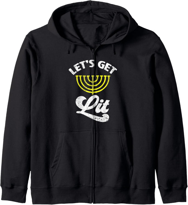 Let's Get Lit Jewish Menorah Funny Hanukkah Gift Kapuzenjacke