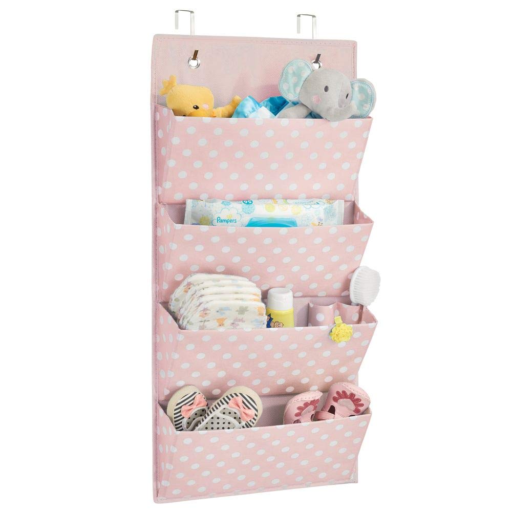 mDesign Hängeaufbewahrung mit Vier Taschen – Kinderzimmer Aufbewahrung für Kinderschuhe, Accessoires