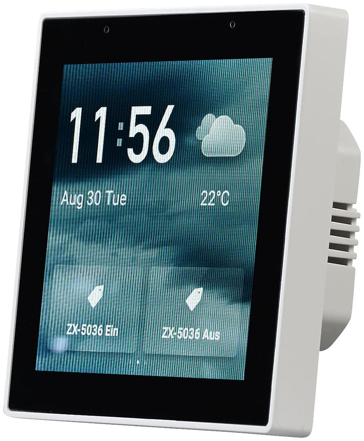 Luminea Home Control Smart Home Zentrale: Einbau-Smarthome-Zentrale, 4"/10,2cm Touchscreen, WLAN, Zi