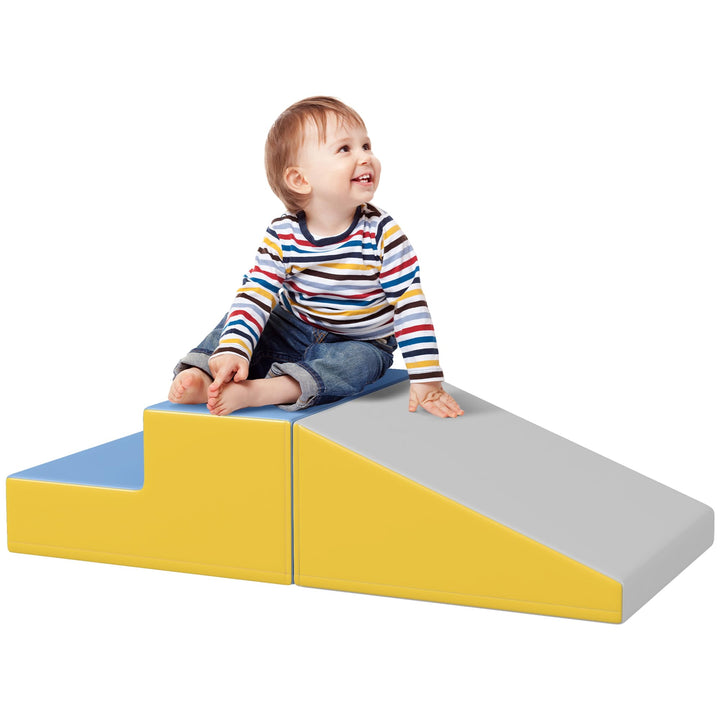 HOMCOM Baby-Motorik-Parcours, modular, Kletterspielzeug, Schaumstoff-Bausteine Lernspielzeug, 2 Ries