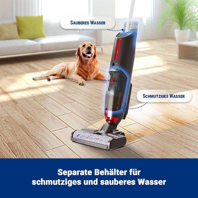 Bodenwischer elektrisch | kabelloser Waschsauger Staubsauger mit Wischfunktion | Dual-Tank-Design Sa