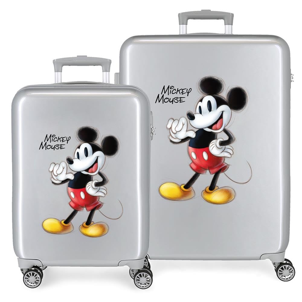 Disney Mickey und Minnie Travel Cabin Koffer Weiss 38x55x20 cms Starres ABS Seitliches Zahlenschloss