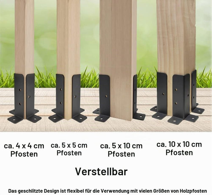 VANROUG 4pcs post anchor adjustable Post Shoe Fence Square Wooden Posts Ground Sleeve Fence Support