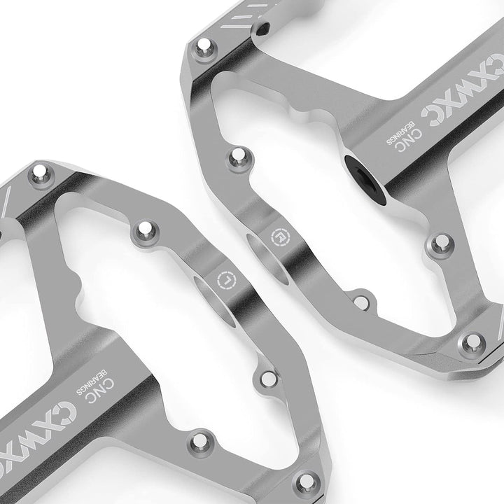 CXWXC Fahrradpedale mit Reflektoren 9/16 Zoll CNC Aluminium MTB Pedale Leichtgewichts, Antirutsch fü