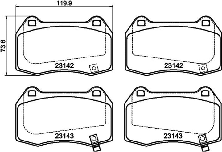 HELLA PAGID 8DB 355 010-681 Bremsbelagsatz - T1385 - Dicke/Stärke: 15mm - Bremssystem: Brembo - mit