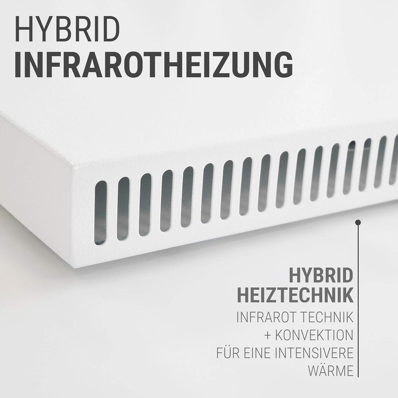 VASNER Konvi VE Hybridheizung vertikal – Hybrid Elektroheizung mit Thermostat, vertikales Design, 90