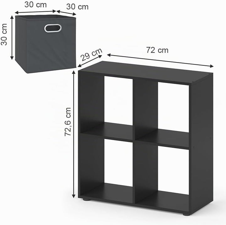 Vicco Raumteiler Tetra, Grau, 72.6 x 72 cm