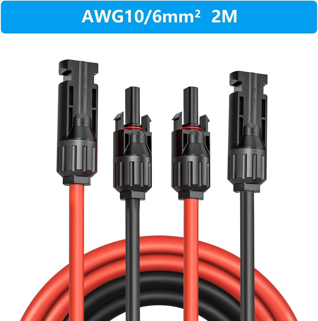 XTVTX Solarkabel 6mm²,Solarkabel Verlängerungskabel 2m,Verlängerung,Photovoltaik kabel,pv kabel 6mm2