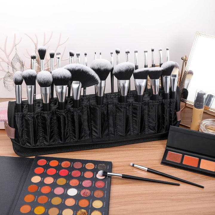 DUcare Make up Pinsel Organizer-Tasche, tragbare Kosmetiktasche für die Reise, Stand Up Cosmetic Bag