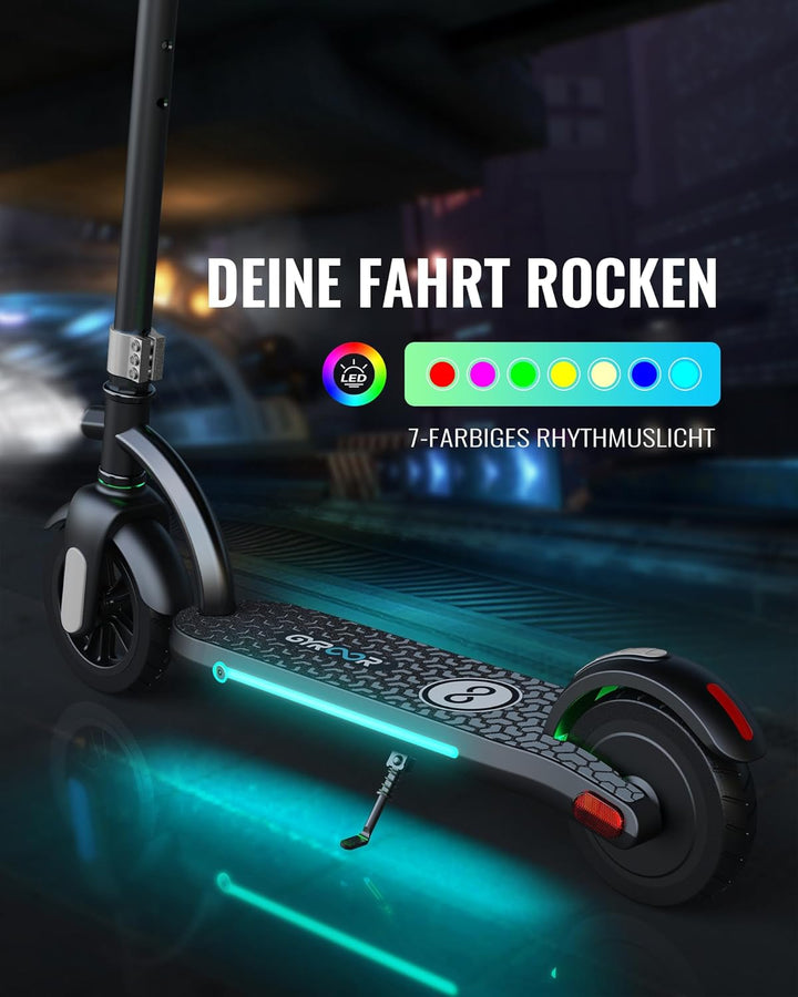 Gyroor E-Scooter Kinder (8-12-16 Jahre), Doppelbremse Elektroroller für Kinder 16Km/h, LED-Anzeige,1