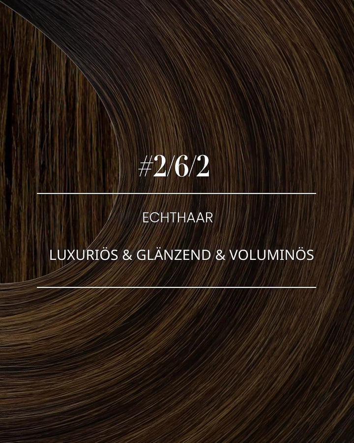 YoungSee 55cm Clip in Extensions Echthaar Ombre 120g Echthaar Extensions Clip Braun Echthaar Clip in