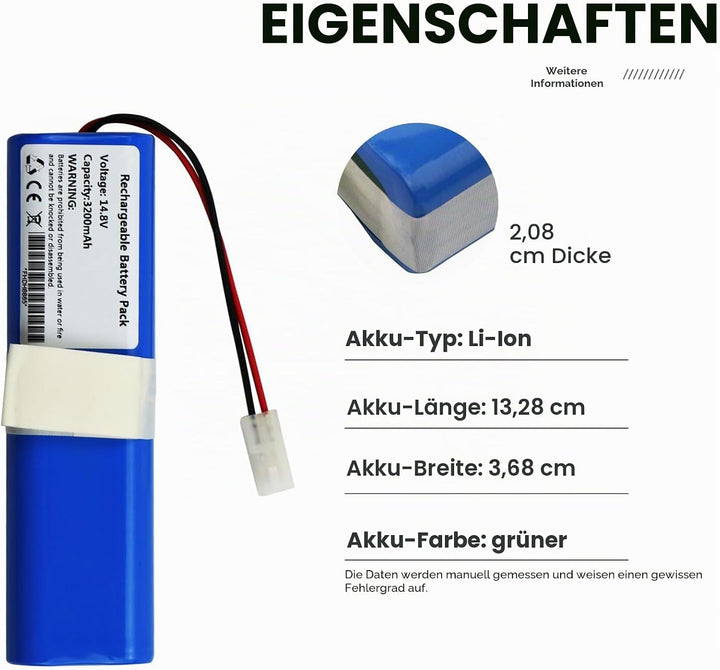 ANTIEE Vacuum Cleaner Akku Kompatibel mit 360 S6,S8, D043-inR-M26-4S1P，X-Plorer 75, X-Plorer 95 Robo
