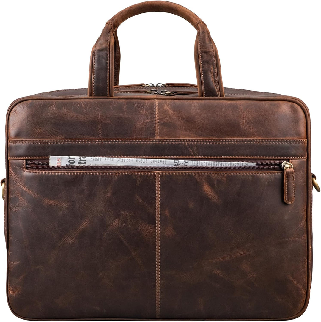 STILORD Jaron Vintage Ledertasche Leder Herren Damen 15,6 Zoll Laptoptasche Umhängetasche gross Akte