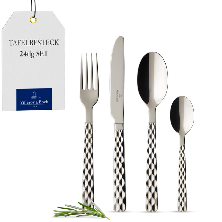 Villeroy und Boch Boston Tafelbesteck für bis zu 6 Personen, 24-teilig, Edelstahl Tafelbesteck | 24-