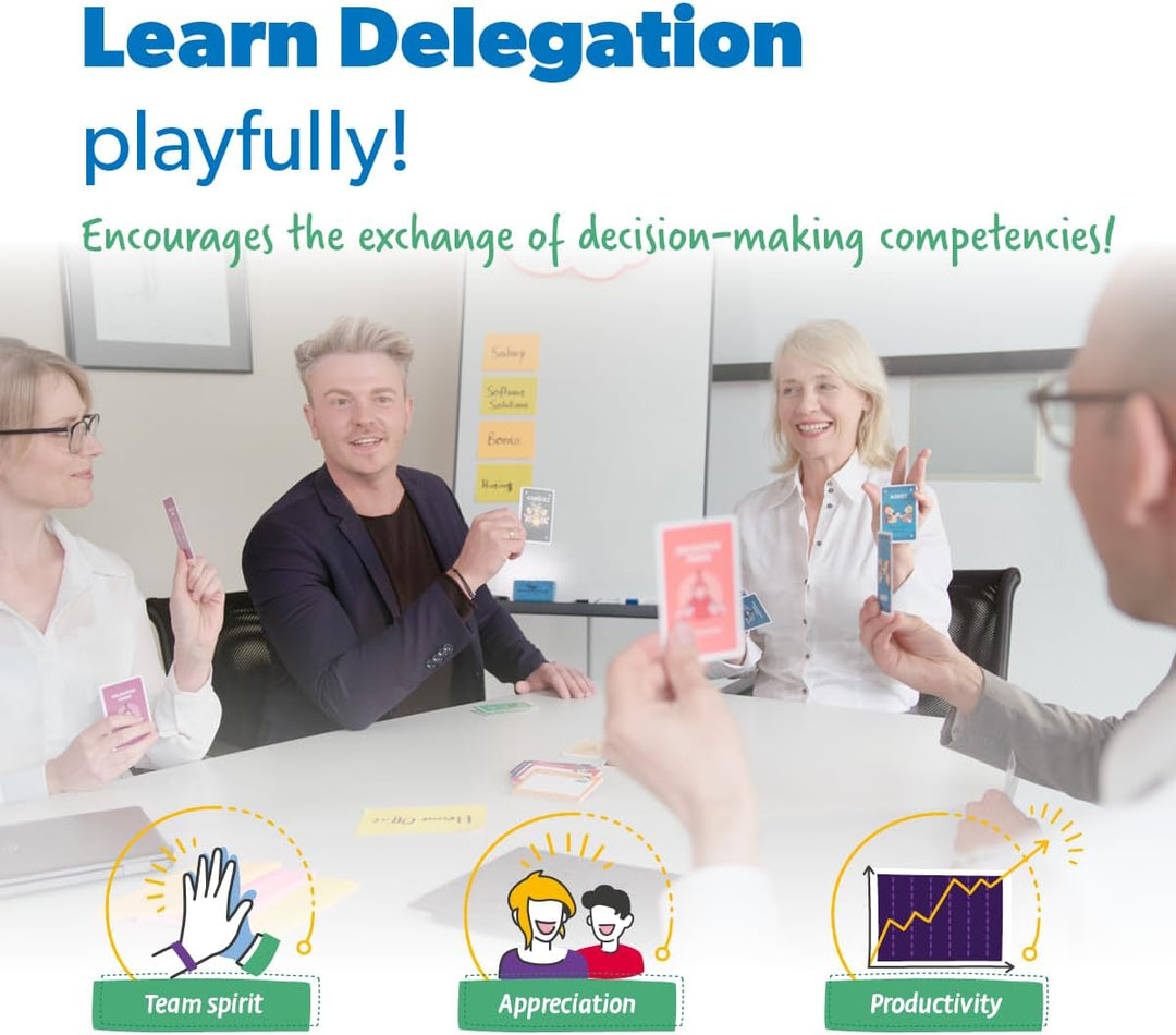 Delegation Poker Karten Set - 3-7 Personen - Für Agile Unternehmen zur effektiven Delegation von Ver