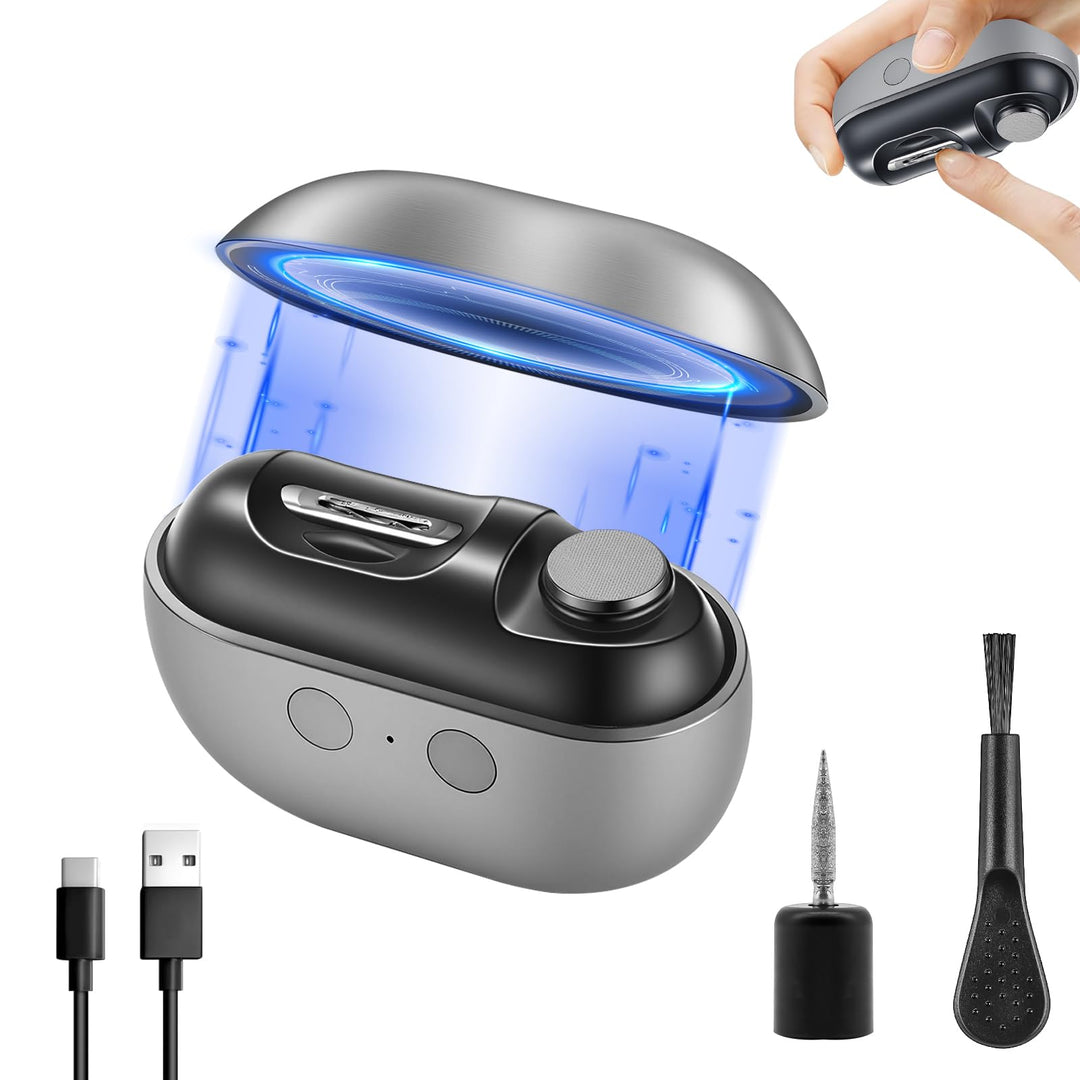 Elektrischer Nagelknipser, 2 in 1 nagelfräser Elektrisch, Automatischer Fingernagelschneider mit LED