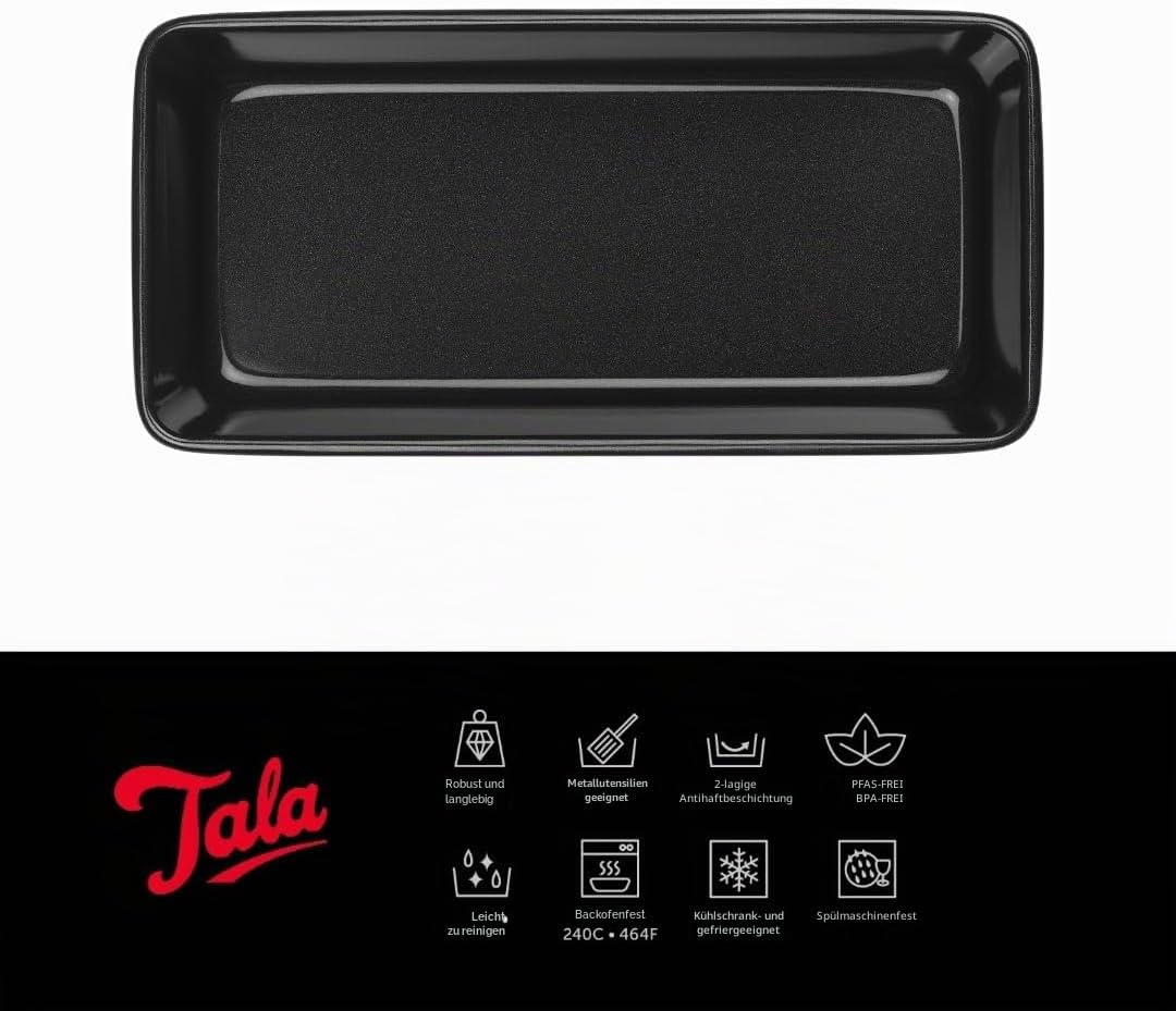Tala Performance Brotform 1360g 29,4 x 14,4 cm Kohlenstoffstahl mit Whitford Eclipse Antihaftbeschic