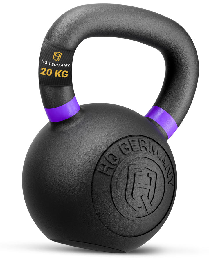HQ Germany® Kettlebell Powdercoat [Pulverbeschichtung] - Kugelhantel 2-32kg | Vollguss ohne Schweiss