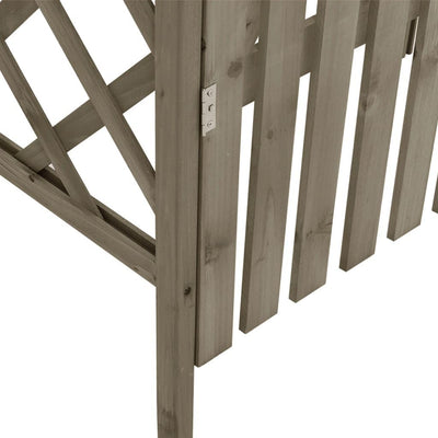 vidaXL Tannenholz Massiv Pergola mit Tor Rosenbogen Torbogen Rankhilfe Spalier Rankgitter Gartenboge