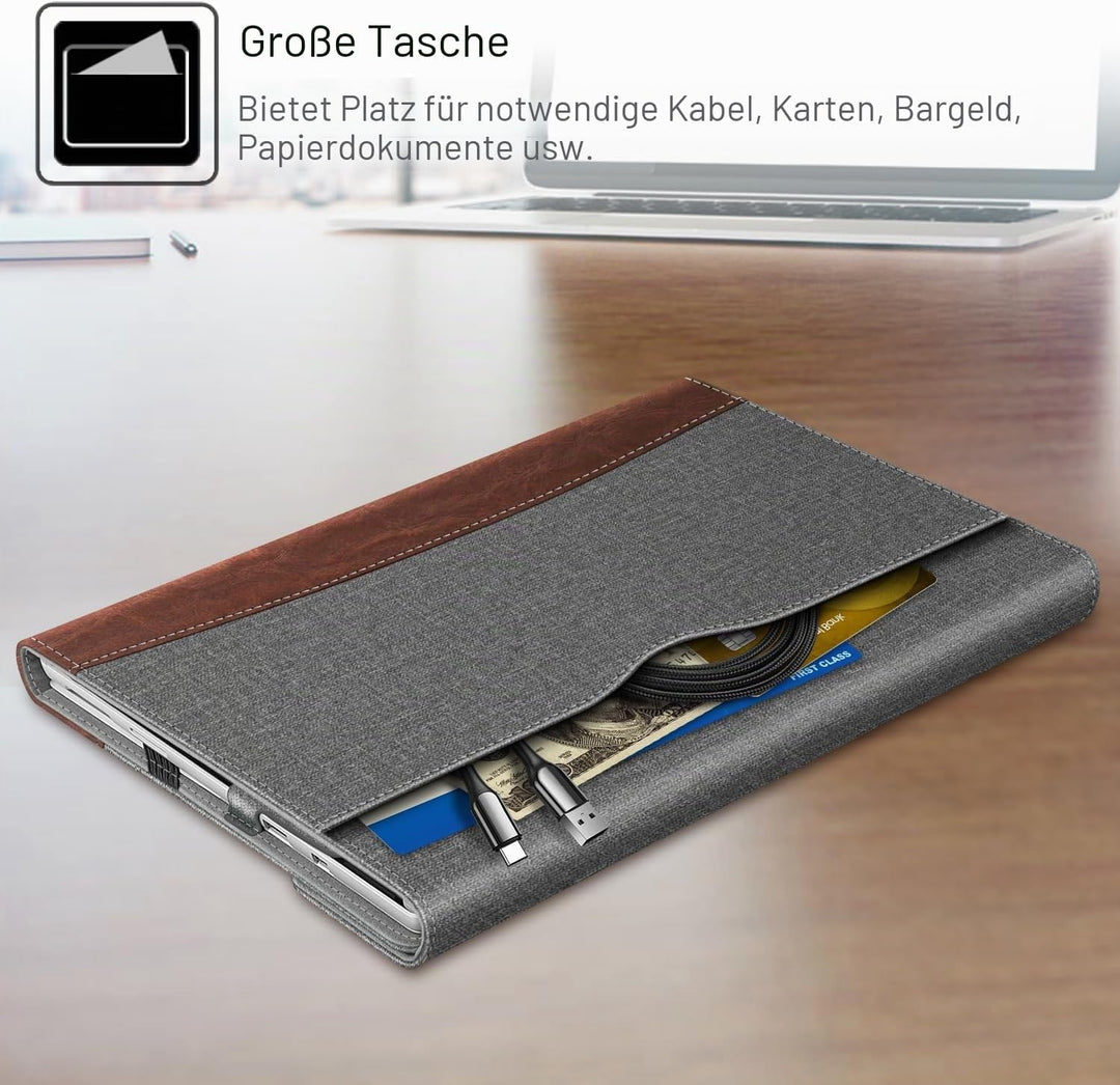 Fintie Hülle für Microsoft Surface Pro 7+ / 7/6 / 5/4 / 3 - Multi-Sichtwinkel Kunstleder Tasche Schu