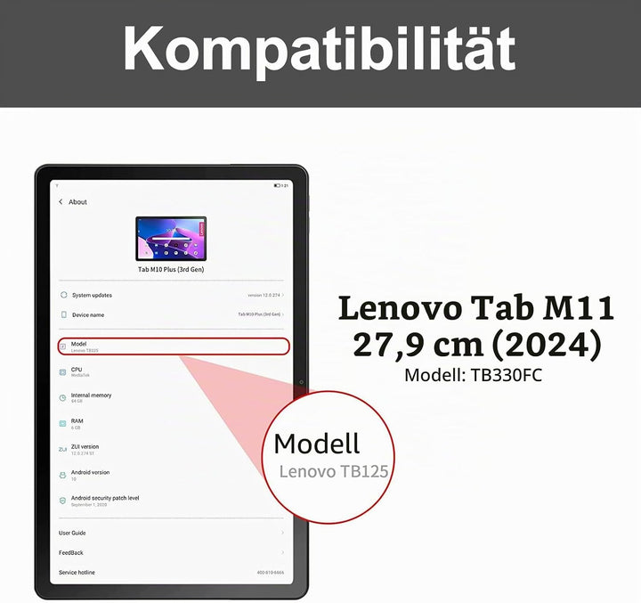 IVEOPPE Tastatur für Tab M11, QWERTZ Deutsch Tastatur, 7-Farbige Beleuchtung Magnetische Bluetooth K