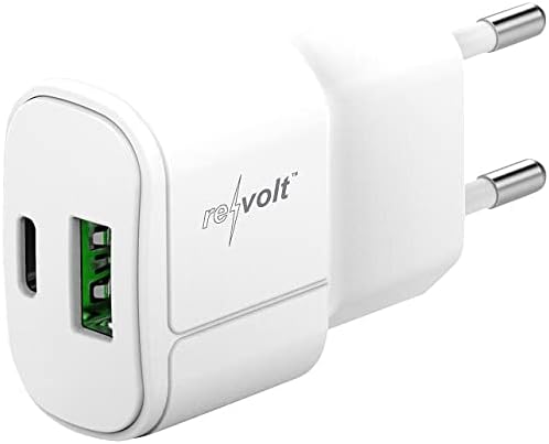 revolt 230-V-USB-Netzteil: Ultrakompakt. USB & Noteb.-Netzteil, USB-C/A, QC, PD, 30W, weiss 2er (Uni