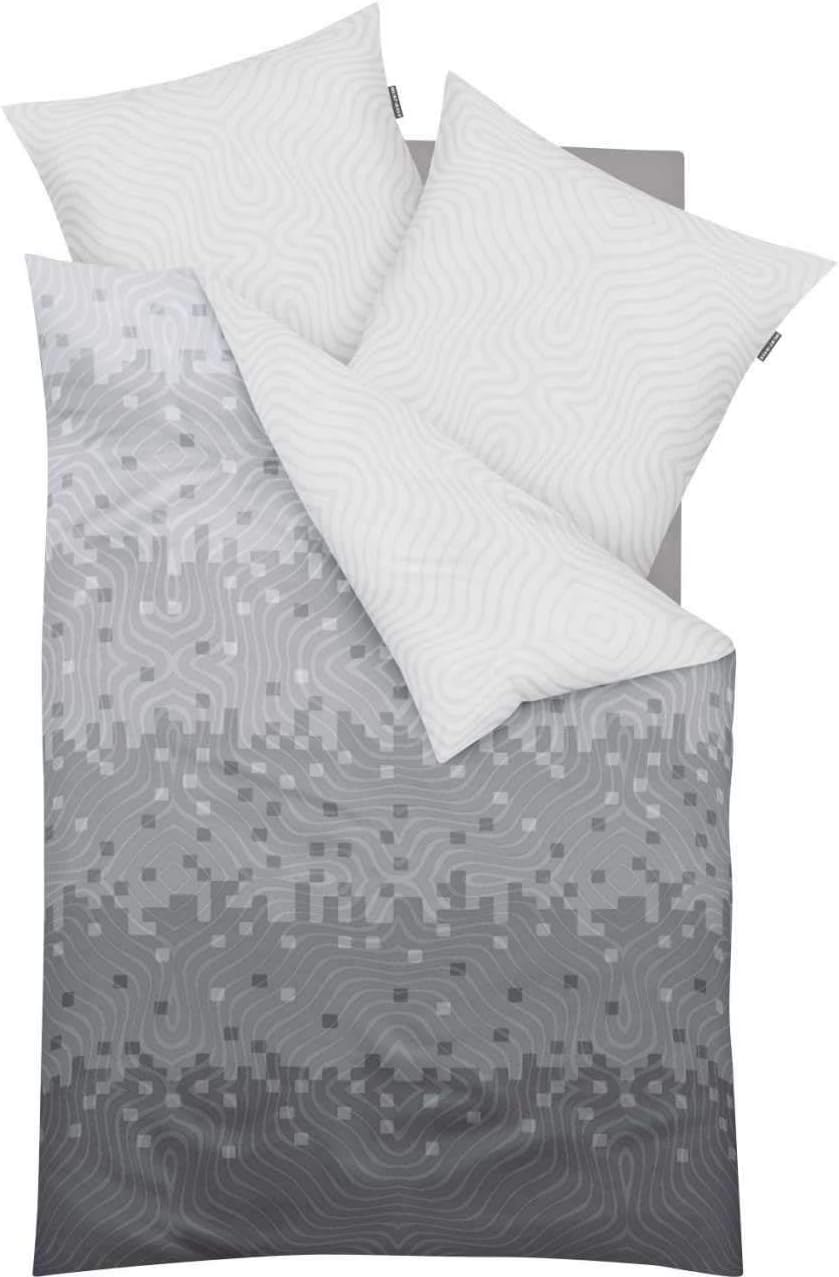 Kaeppel Mako-Satin Wendebettwäsche Remix silber 135x200 cm + 80x80 cm 135x200 cm + 80x80 cm Silber,
