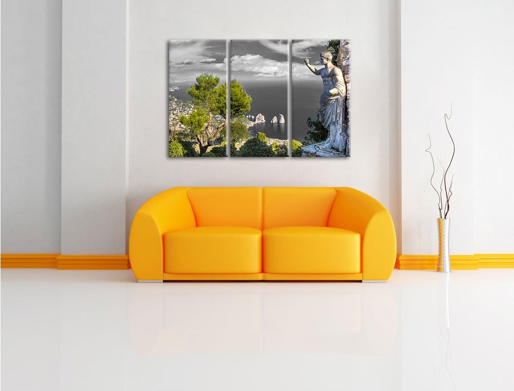 Pixxprint Insel Capri in Italien als Leinwandbild/Grösse: 3 Teilig (120x80 cm) cm/Wandbild/Kunstdruc