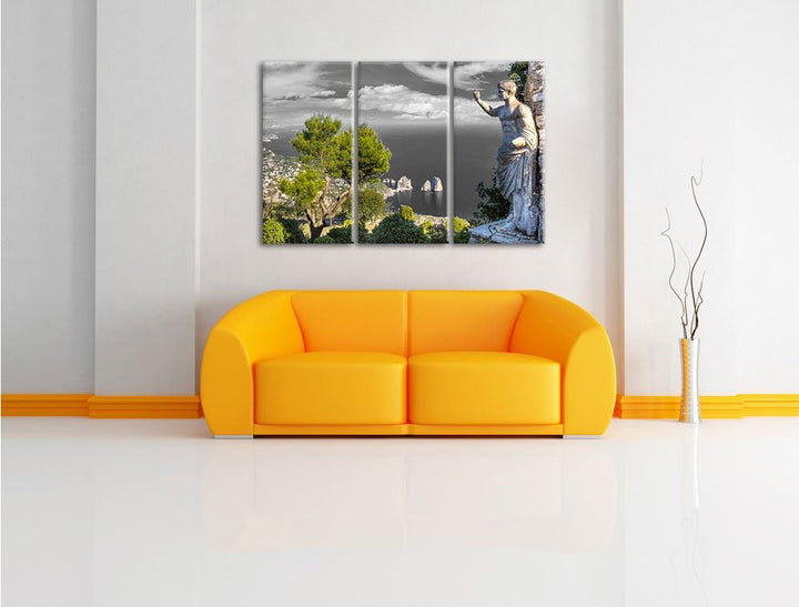 Pixxprint Insel Capri in Italien als Leinwandbild/Grösse: 3 Teilig (120x80 cm) cm/Wandbild/Kunstdruc