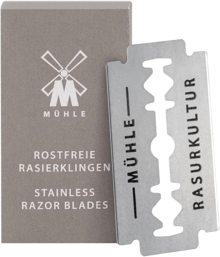 MÜHLE Rytmo Rasierset 8 tlg. - Pinsel, Hobel und Ständer verchromter Fuss, Klinge, Seife, Tuch, Afte