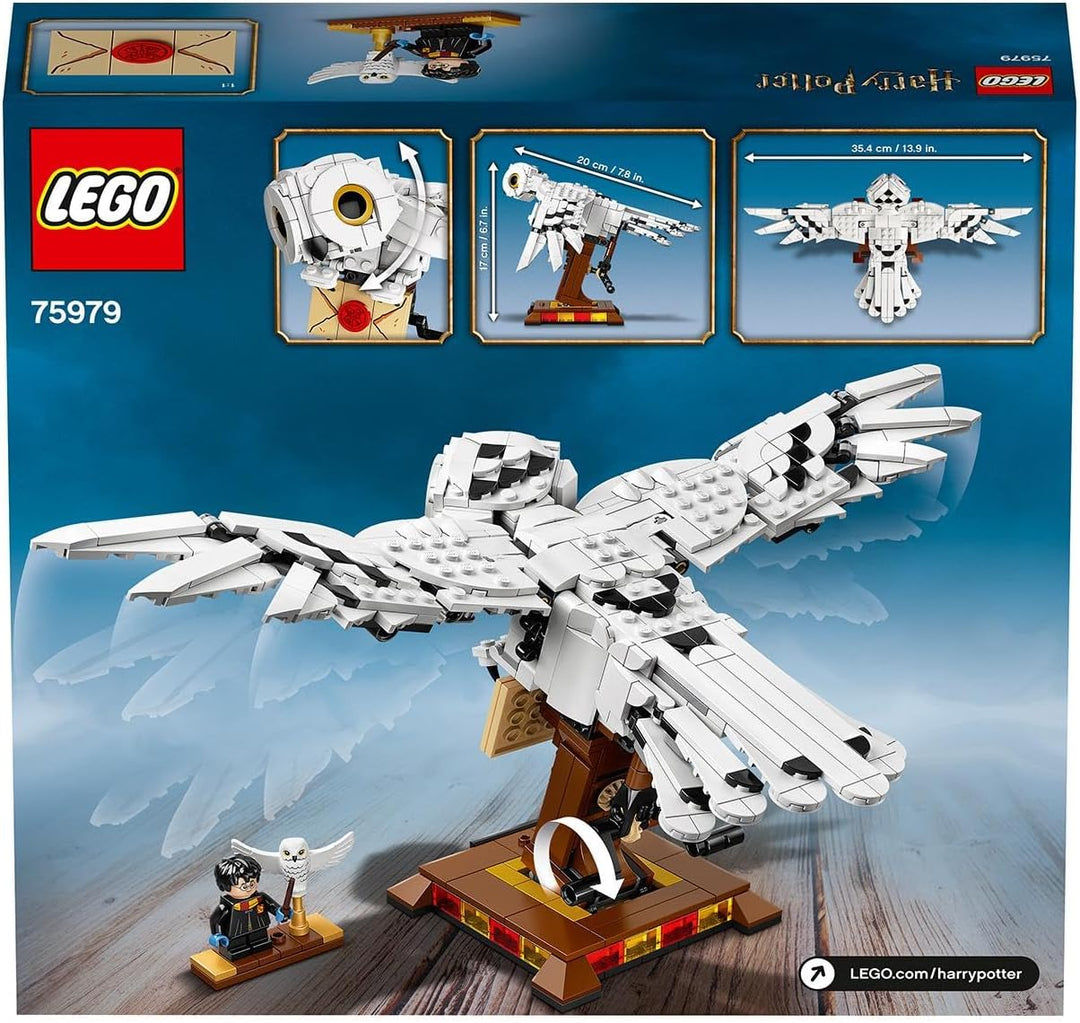 LEGO 75979 Harry Potter Hedwig die Eule, Ausstellungsmodell, Sammlerstück mit beweglichen Flügeln, F