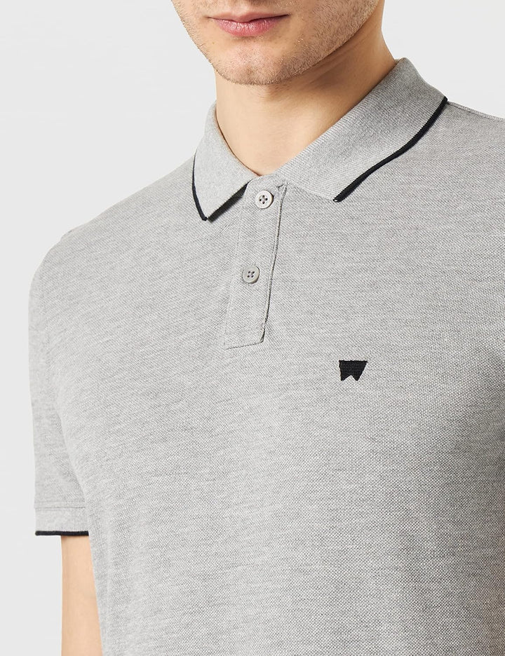 Wrangler Herren Polo Shirt L Grau, L Grau
