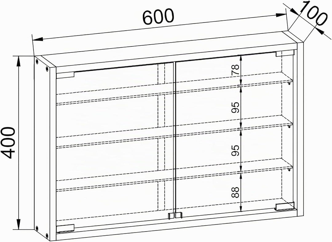 VCM 912946 Vitrine Wandvitrine Sammlervitrine Wandregal Hängeregal Hängevitrine Schaukasten Holz Buc