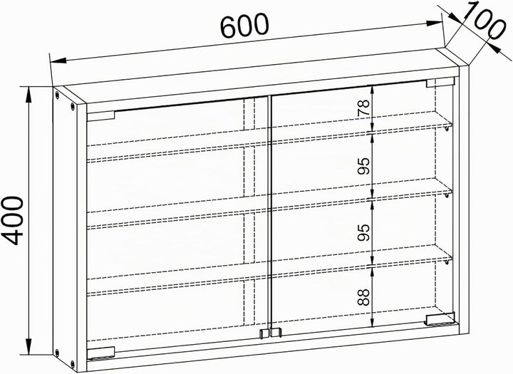 VCM 912946 Vitrine Wandvitrine Sammlervitrine Wandregal Hängeregal Hängevitrine Schaukasten Holz Buc