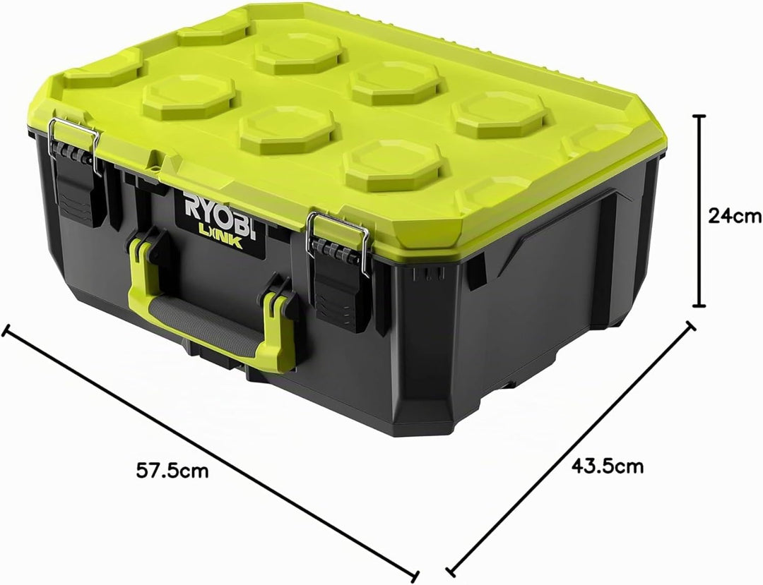 RYOBI LINK Aufbewahrungsbox RSL102 Werkzeugbox M (bis zu 36 kg Tragfähigkeit, Wasserdicht nach IP65)