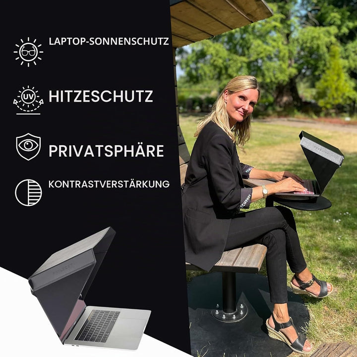 Philbert Design – 4 in 1 Laptop Screen Shade Slim Hood : Sonnenschutz | Datenschutz | Hitzeschutz |