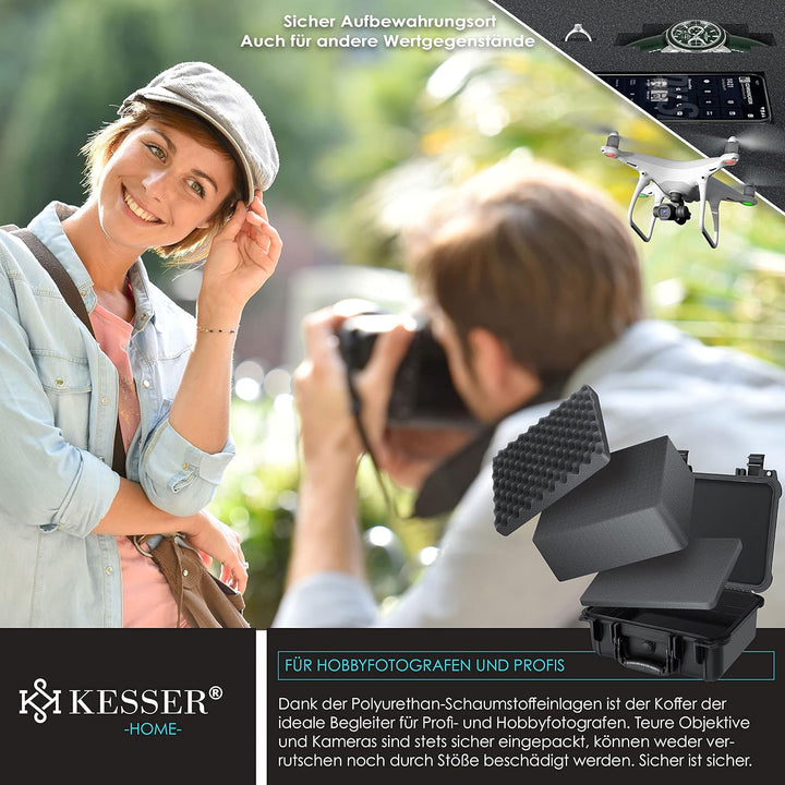 KESSER® Kamerakoffer 15 Liter, unisversal anpassbar, wasserdicht, Universalkoffer, Outdoor, wetterfe