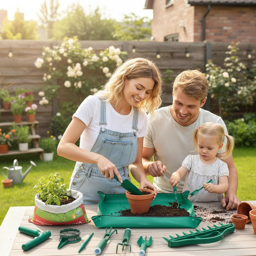 Gartenwerkzeug Set - Manueller Bodenlocher | Pflanzen Umtopfmatte,Für Tomaten Paprika Rasen Innen Au