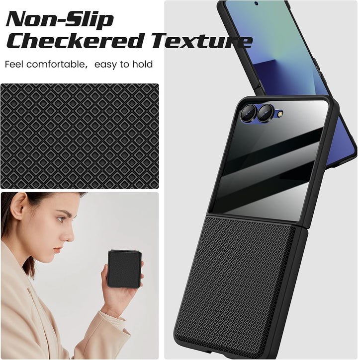 Doeshine für Samsung Galaxy Z Flip 7 Hülle [Not für Flip 7 FE] mit Scharnierschutz & Privacy Screen