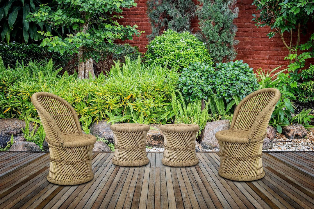 Marrakesch Stuhl Gartenstuhl aus Bambus 2er Set Stuhl Aleja ø 40 cm | Ideal im Garten Terrasse und B