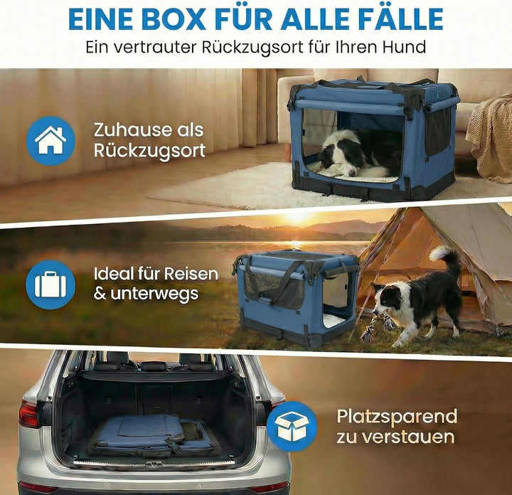 Foxdevil by xonic® Faltbare Hundebox/Katzenbox für kleine, mittelgrosse und grosse Tiere - Hundetran