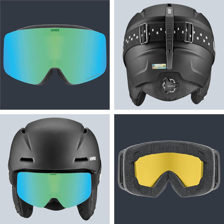 uvex Unisex Kinder S56s317 Skihelm & Skibrille black matt 51-55 Single, black matt 51-55 Single