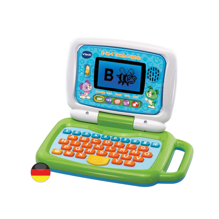 VTech 2-in-1 Touch-Laptop – Lerncomputer und Touch-Tablet zum Lernen von Buchstaben und Zahlen – Für